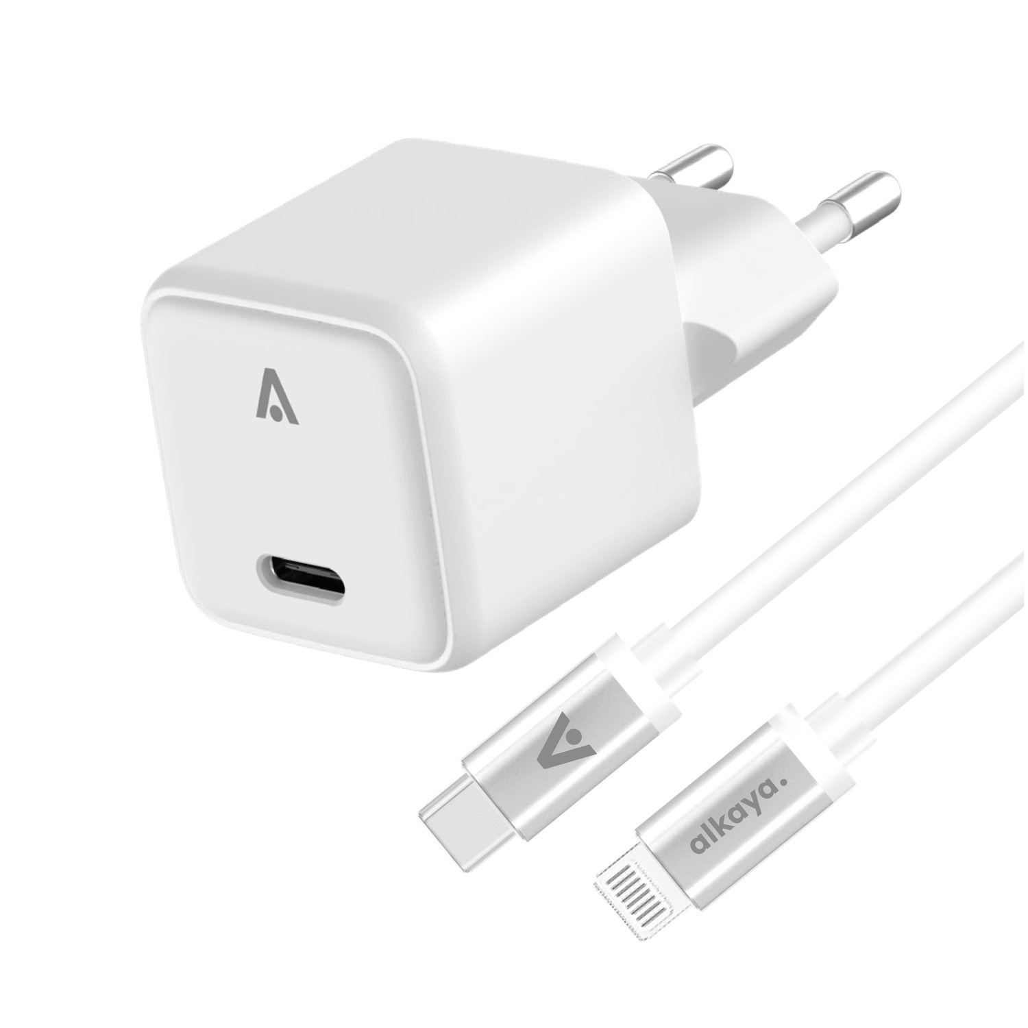 alkaya. | NEXUS Speed Flex | Charger Set | 20 Watt USB C/L Universal Kompatibilität, weiß