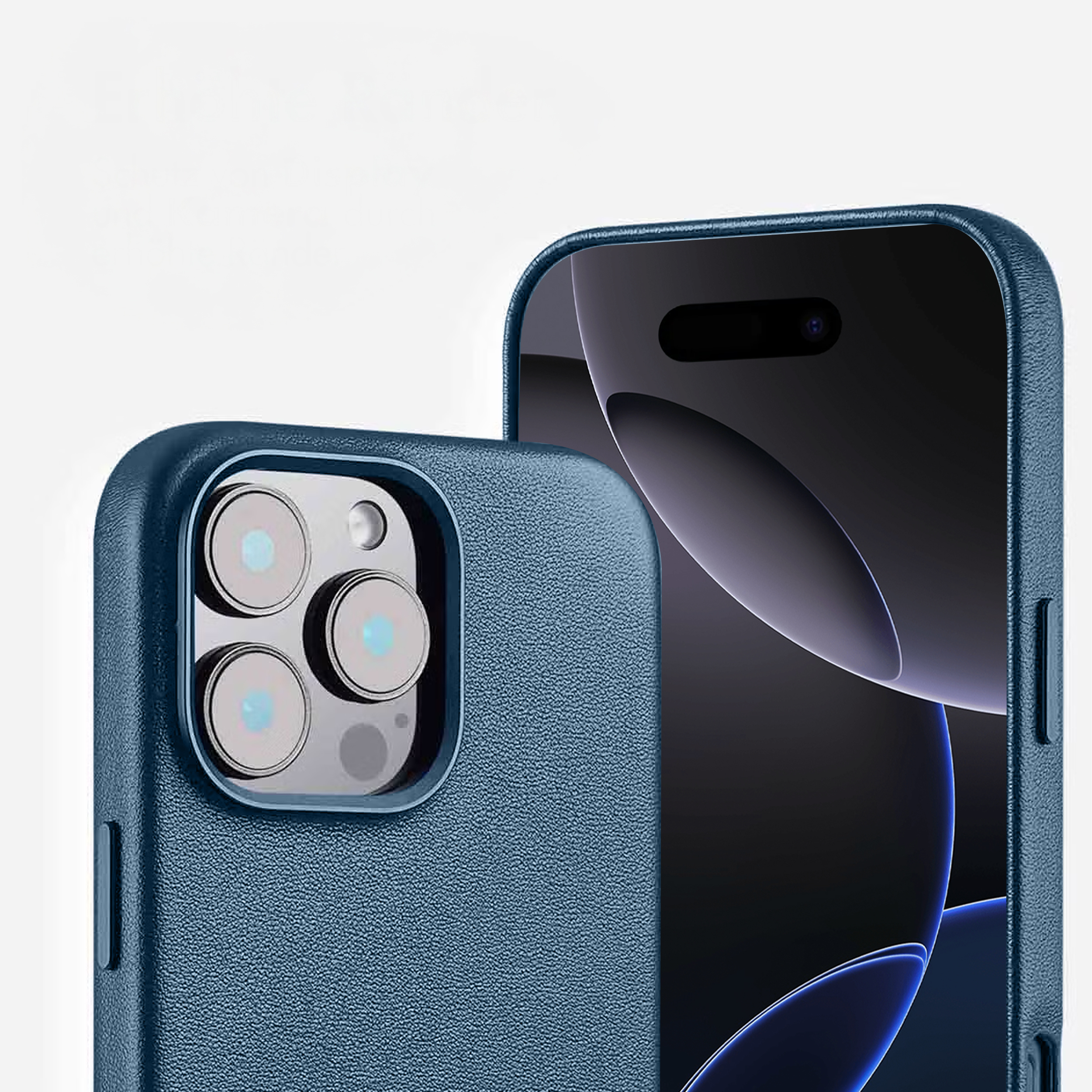 alkaya. | LUCID Pu Leather Case kompatibel mit Magsafe dunkelblau, iPhone 16 Pro Max