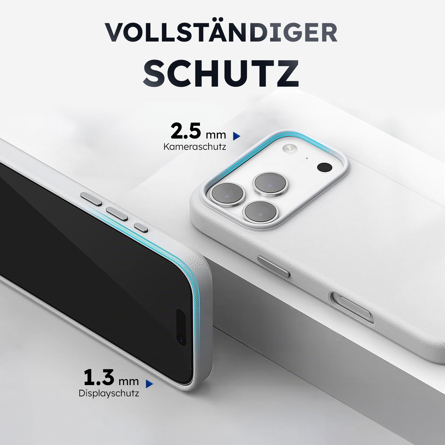 alkaya. | LUCID PU-Leder Case kompatibel mit Magsafe weiß, iPhone 17 Pro Max/18 Pro Max