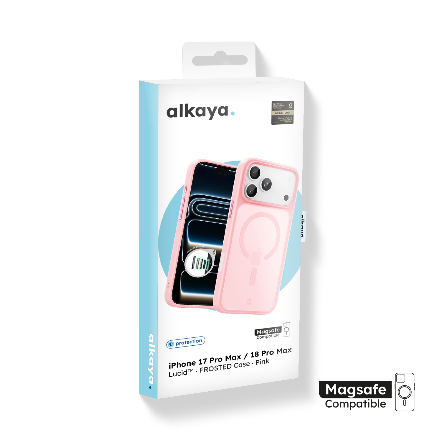 alkaya. | LUCID FROSTED Case kompatibel mit Magsafe pink, iPhone 17 Pro Max/18 Pro Max