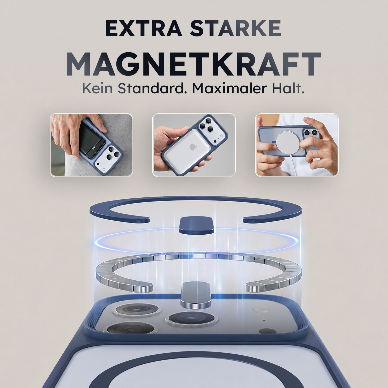 alkaya. | LUCID FROSTED Case kompatibel mit Magsafe blau, iPhone 17 Pro Max/18 Pro Max
