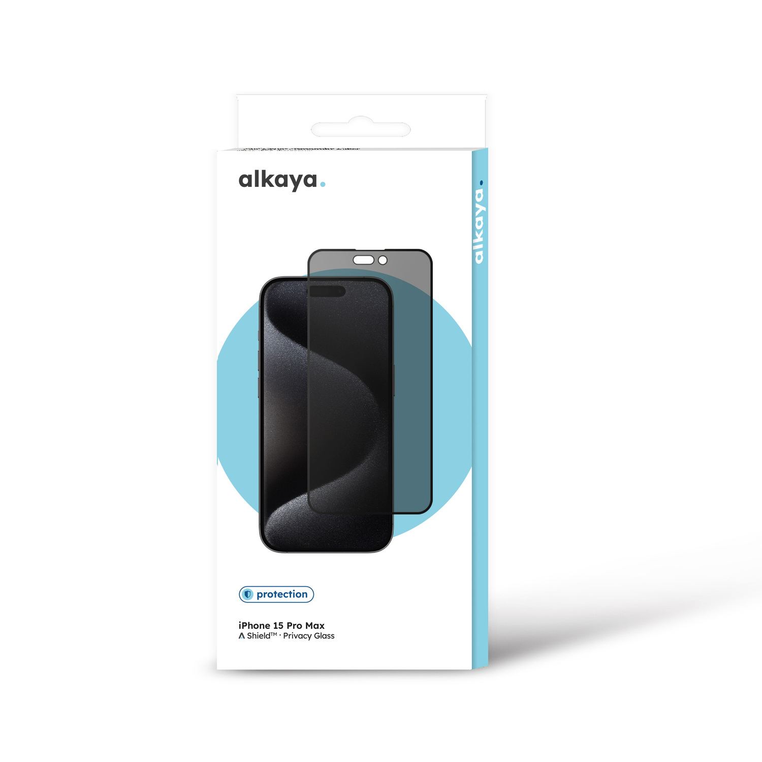 alkaya. | A Shield | Display-Sichtschutzglas | 3D Full Cover | Privacy, iPhone 15 Pro Max