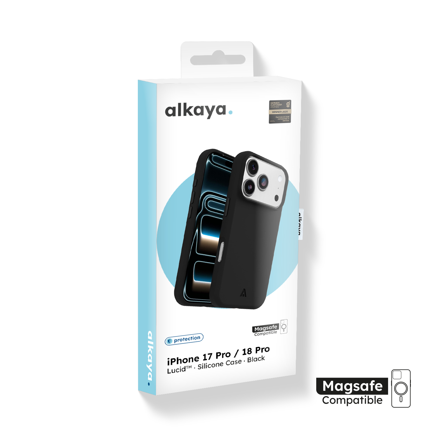 alkaya. | LUCID Silikon Case kompatibel mit Magsafe schwarz, iPhone 17 Pro/18 Pro