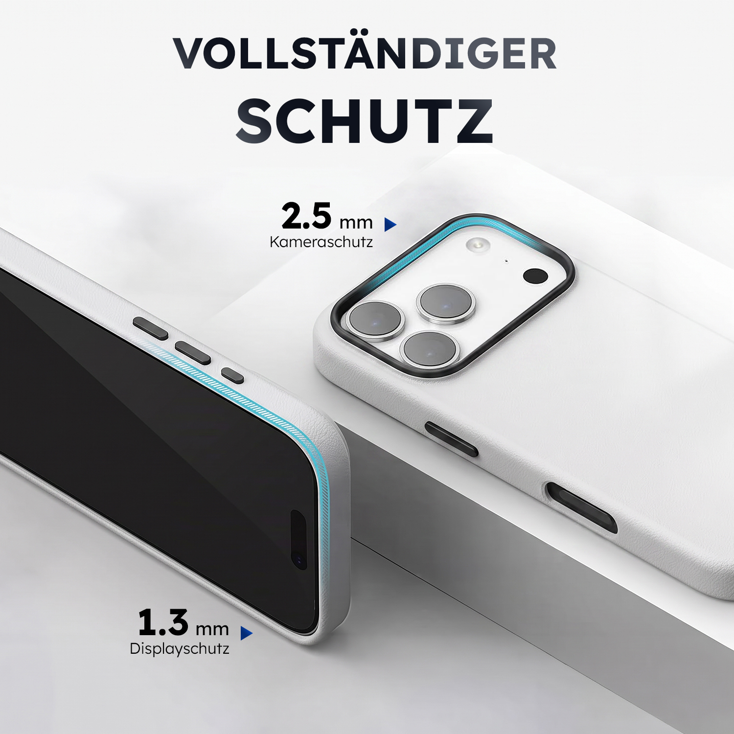 alkaya. | LUCID PU-Leder Case kompatibel mit Magsafe weiß, iPhone 17 Pro/18 Pro