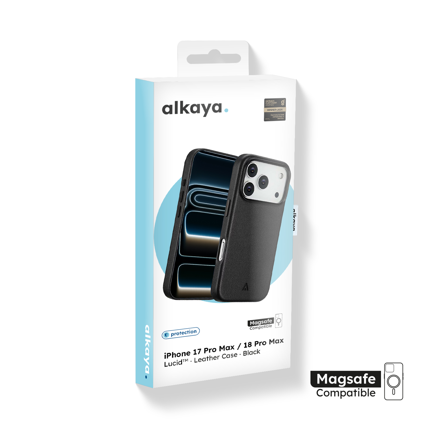 alkaya. | LUCID PU-Leder Case kompatibel mit Magsafe schwarz, iPhone 18 Pro Max/17 Pro Max