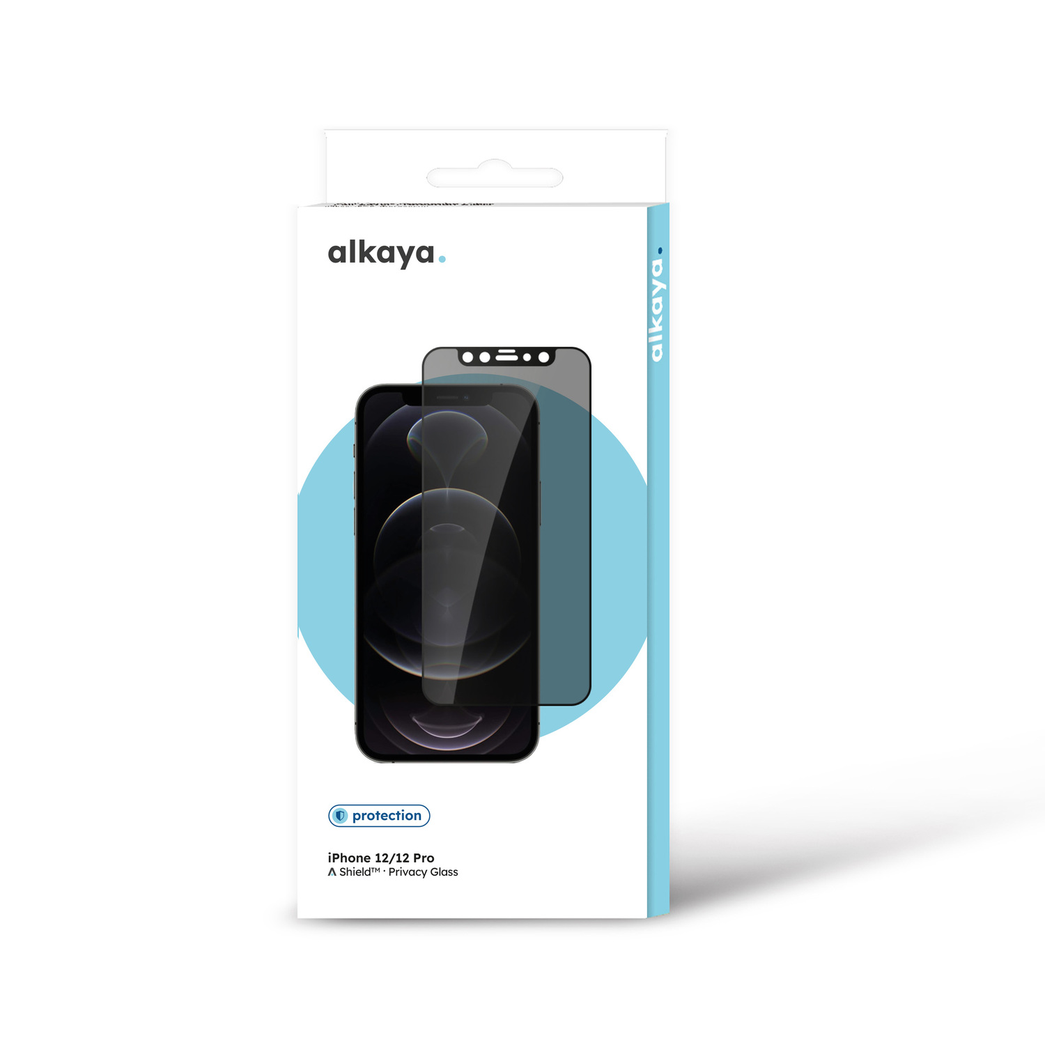 alkaya. | A Shield | Display-Sichtschutzglas | 3D Full Cover | Privacy, iPhone 12/12 Pro