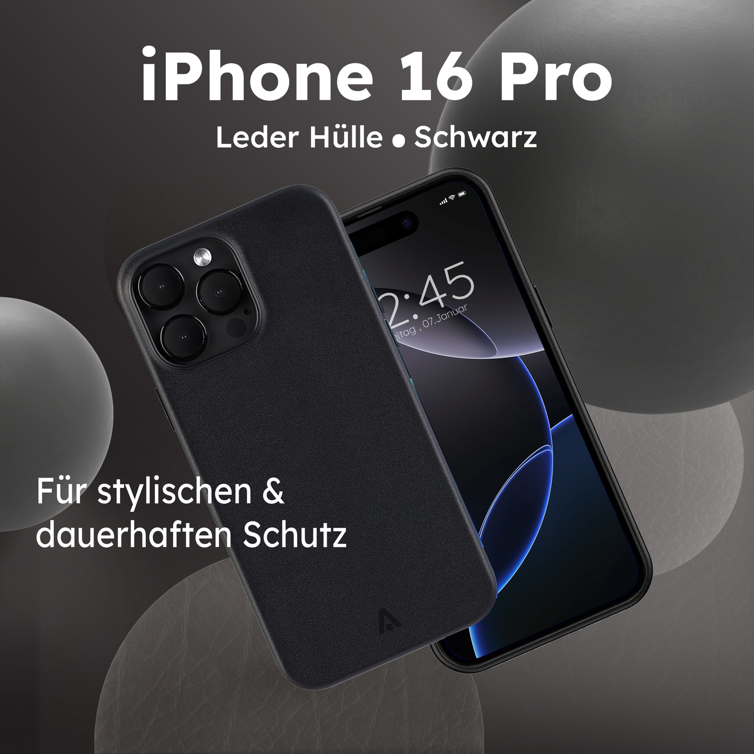 alkaya. | LUCID Pu Leather Case kompatibel mit Magsafe Magsafe, schwarz