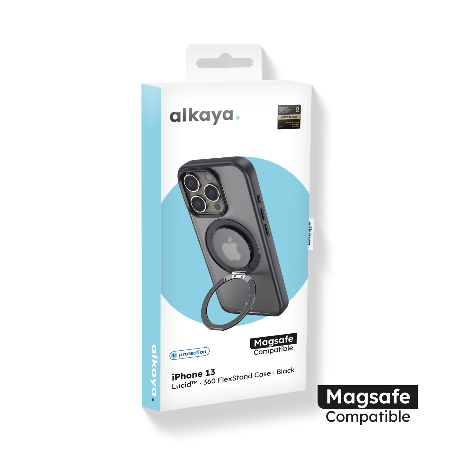 alkaya. | LUCID 360 FlexStand Case kompatibel mit Magsafe  schwarz, iPhone 13