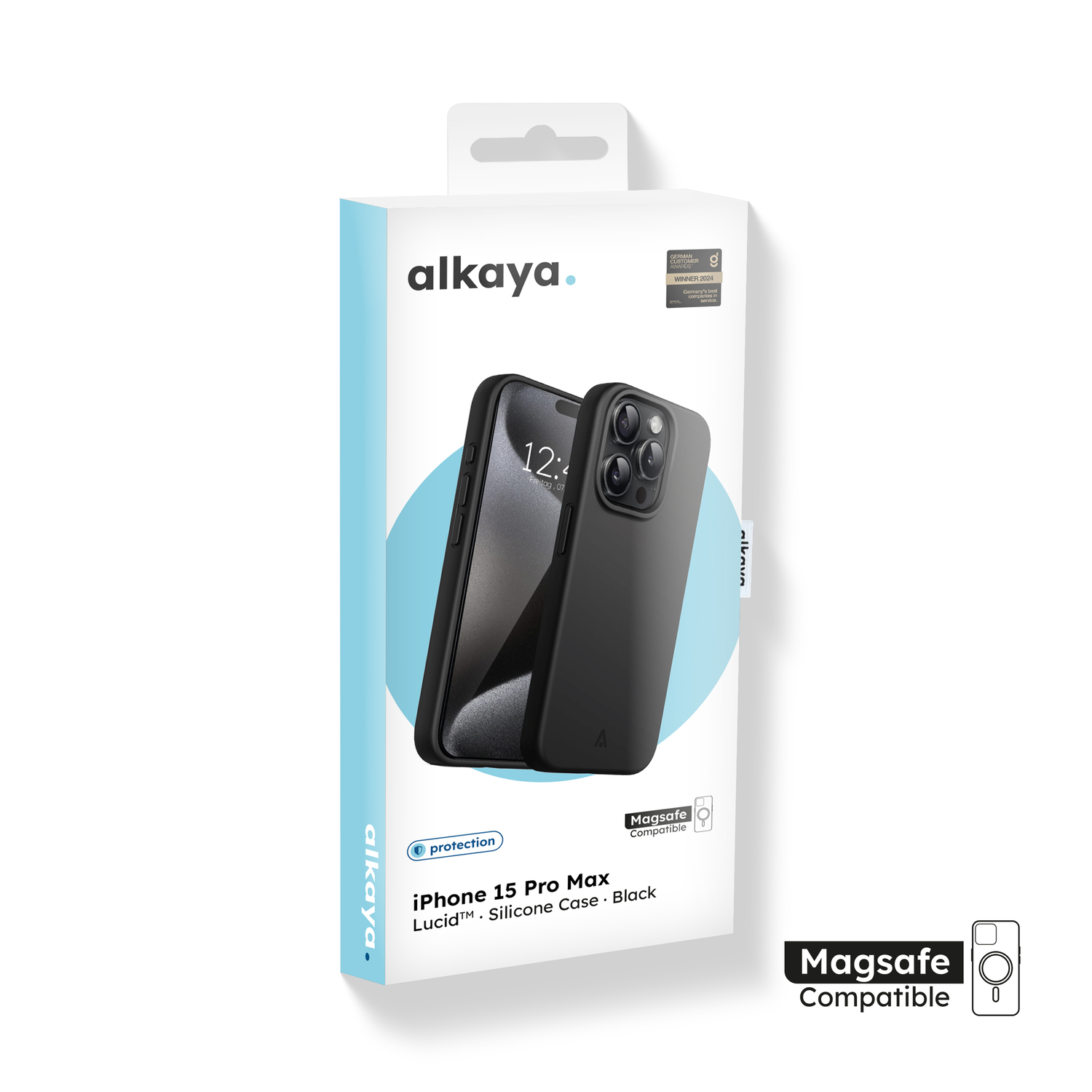alkaya. | LUCID Silikon Case kompatibel mit Magsafe schwarz, iPhone 15 Pro Max