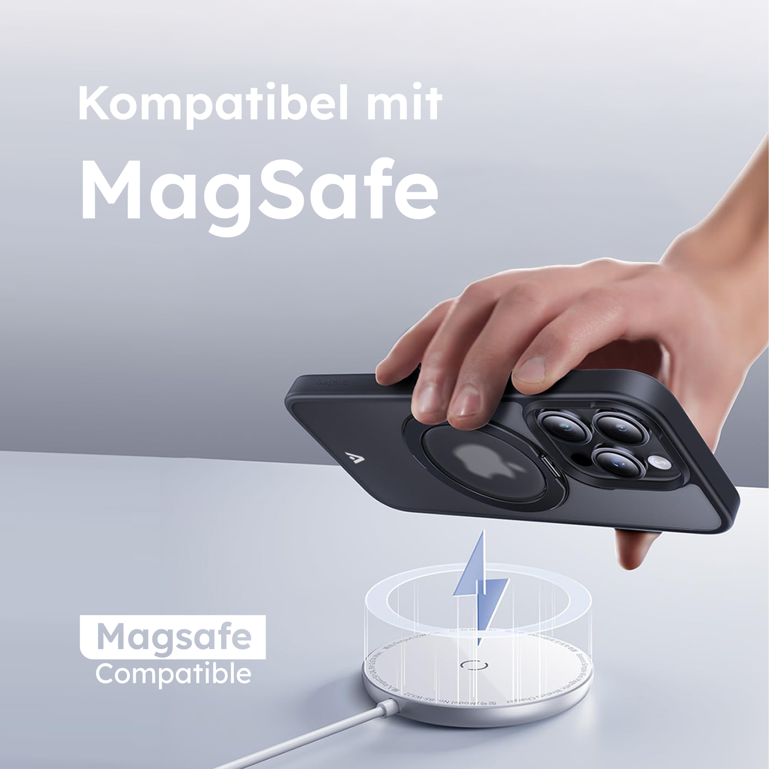 alkaya. | LUCID 360 FlexStand Case kompatibel mit Magsafe  schwarz, iPhone 15