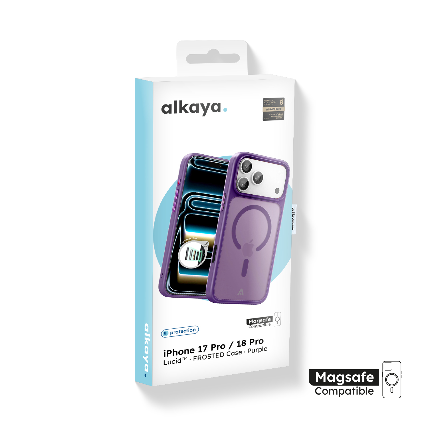 alkaya. | LUCID FROSTED Case kompatibel mit Magsafe lila, iPhone 17 Pro/ 18 Pro