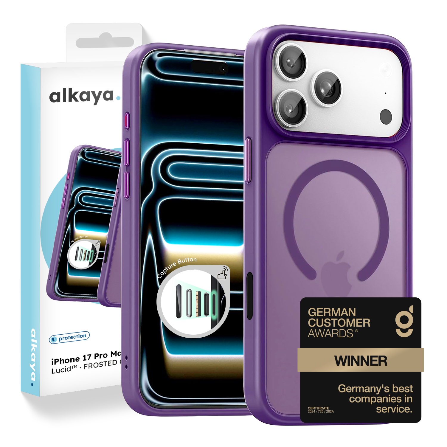 alkaya. | LUCID FROSTED Case kompatibel mit Magsafe lila, iPhone 17 Pro Max/18 Pro Max