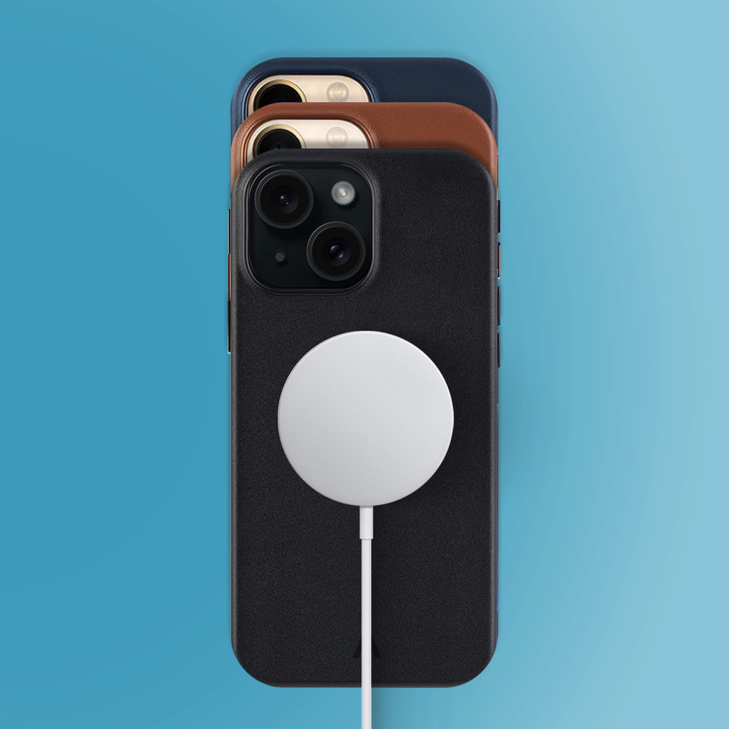 alkaya. | LUCID Pu Leather Case kompatibel mit Magsafe schwarz, iPhone 15 Plus