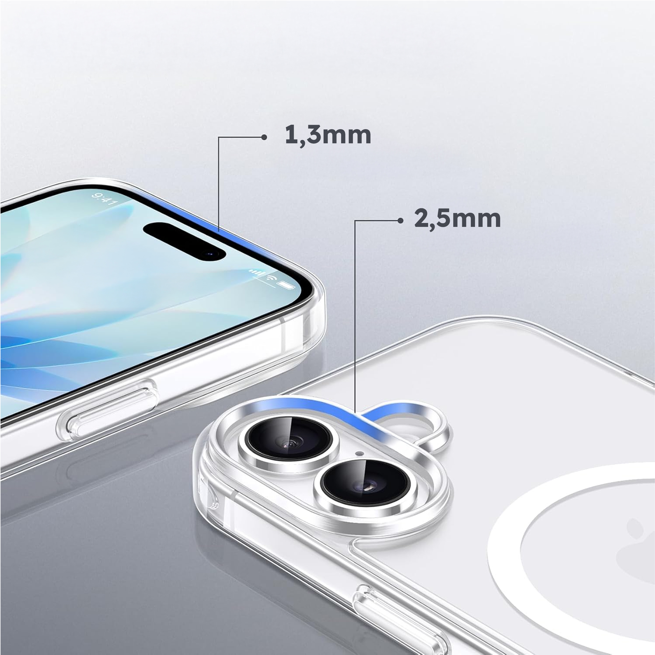 alkaya. | LUCID Clear Case kompatibel mit Magsafe transparent, iPhone 17