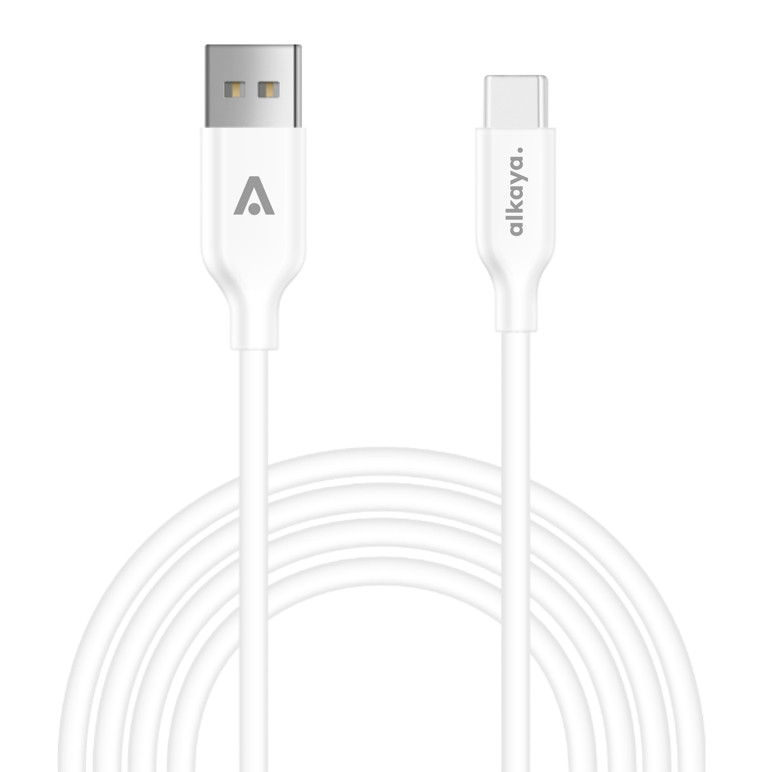alkaya. | Speed Flex | Datenkabel | Silikon | USB A+C Weiß, 1 Meter