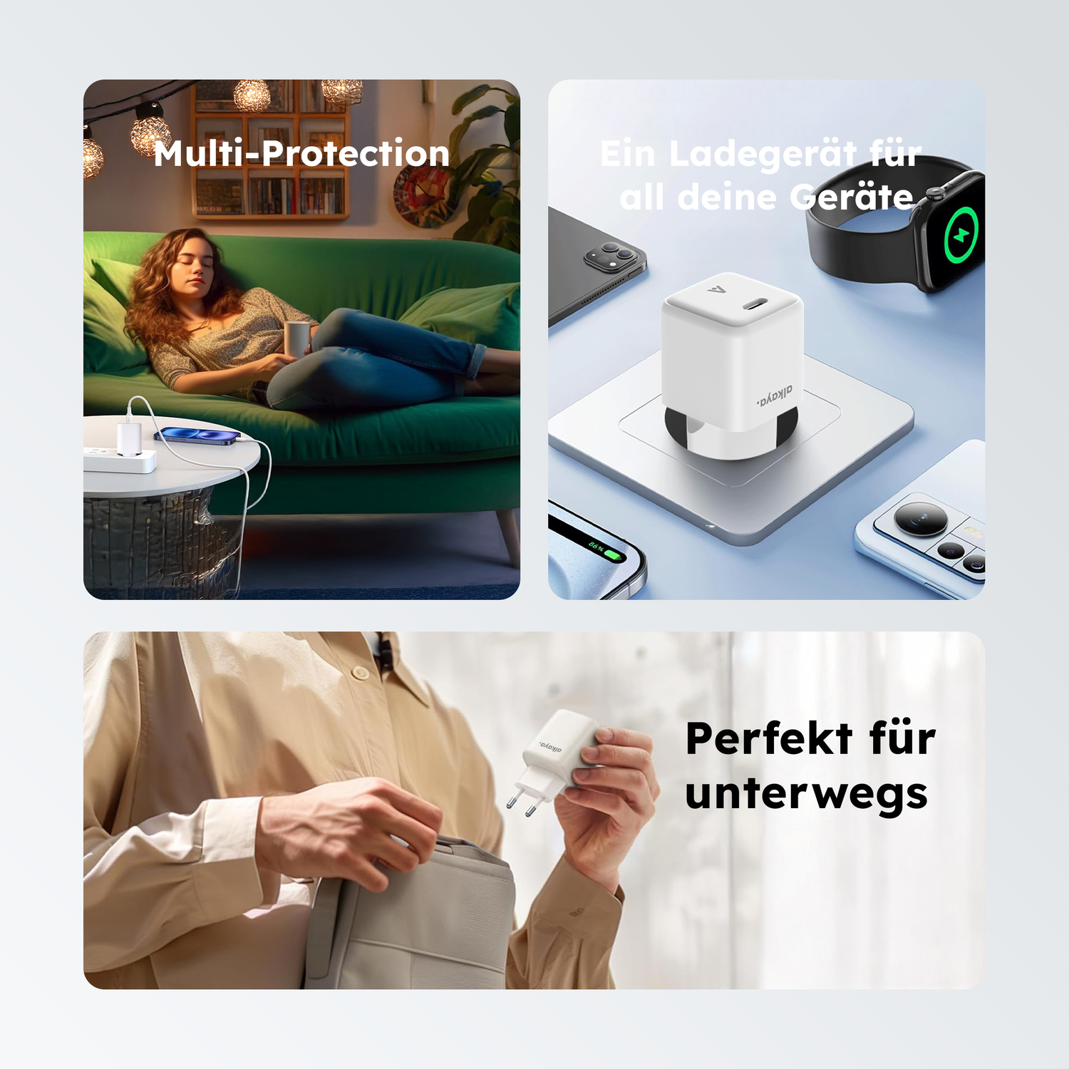 alkaya. | NEXUS | Ladegerät mit GaN Technologie | 20W weiß, USB C