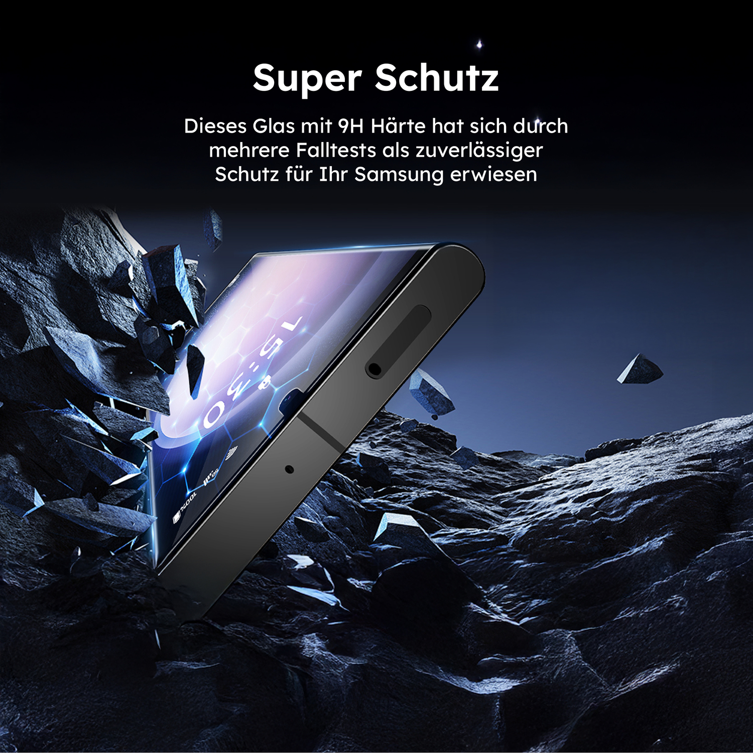 alkaya. | A Shield | Displayschutzglas | 3D Full Cover transparent, Samsung Galxy S23 Ultra