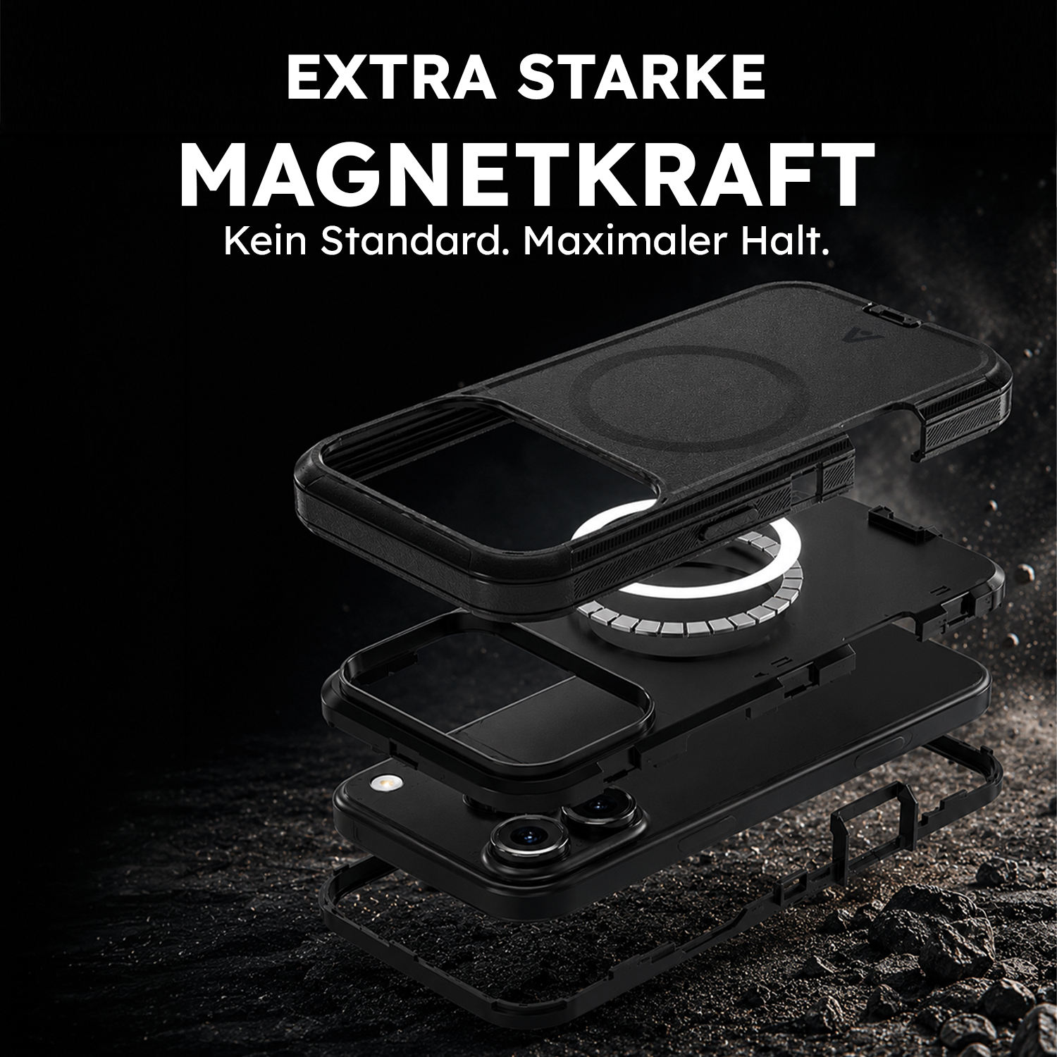 alkaya. | LUCID G-HAN MILITARY Case kompatibel mit Magsafe iPhone 18 Pro/17 Pro, schwarz