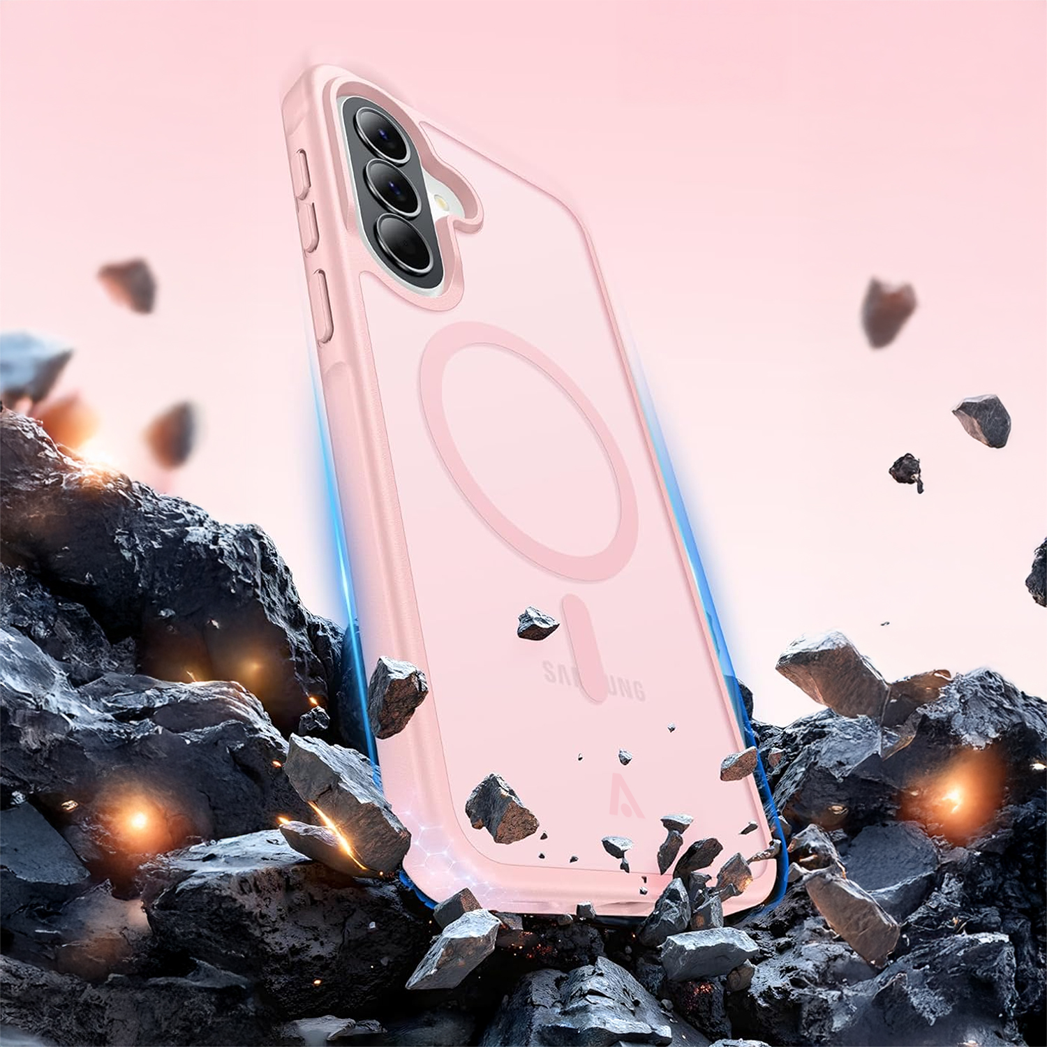 alkaya.| FROSTED Case Kompatibel mit MagSafe, Samsung A17 Pink