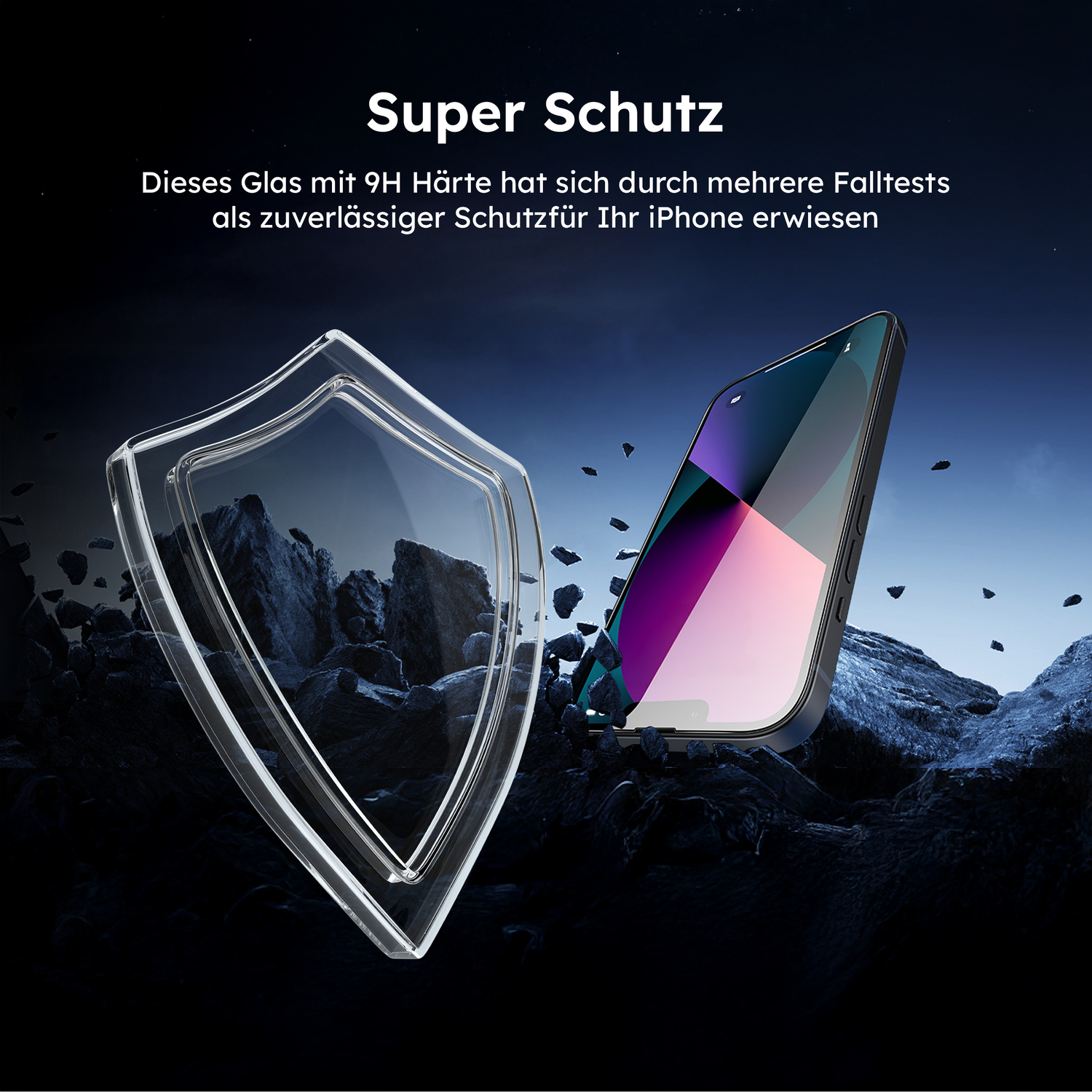 alkaya. | A Shield | Displayschutzglas | 3D Full Cover transparent, iPhone 13 Mini