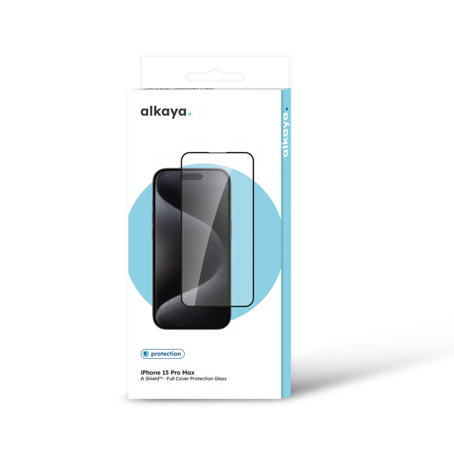 alkaya. | A Shield | Displayschutzglas | 3D Full Cover transparent, iPhone 15 Pro Max