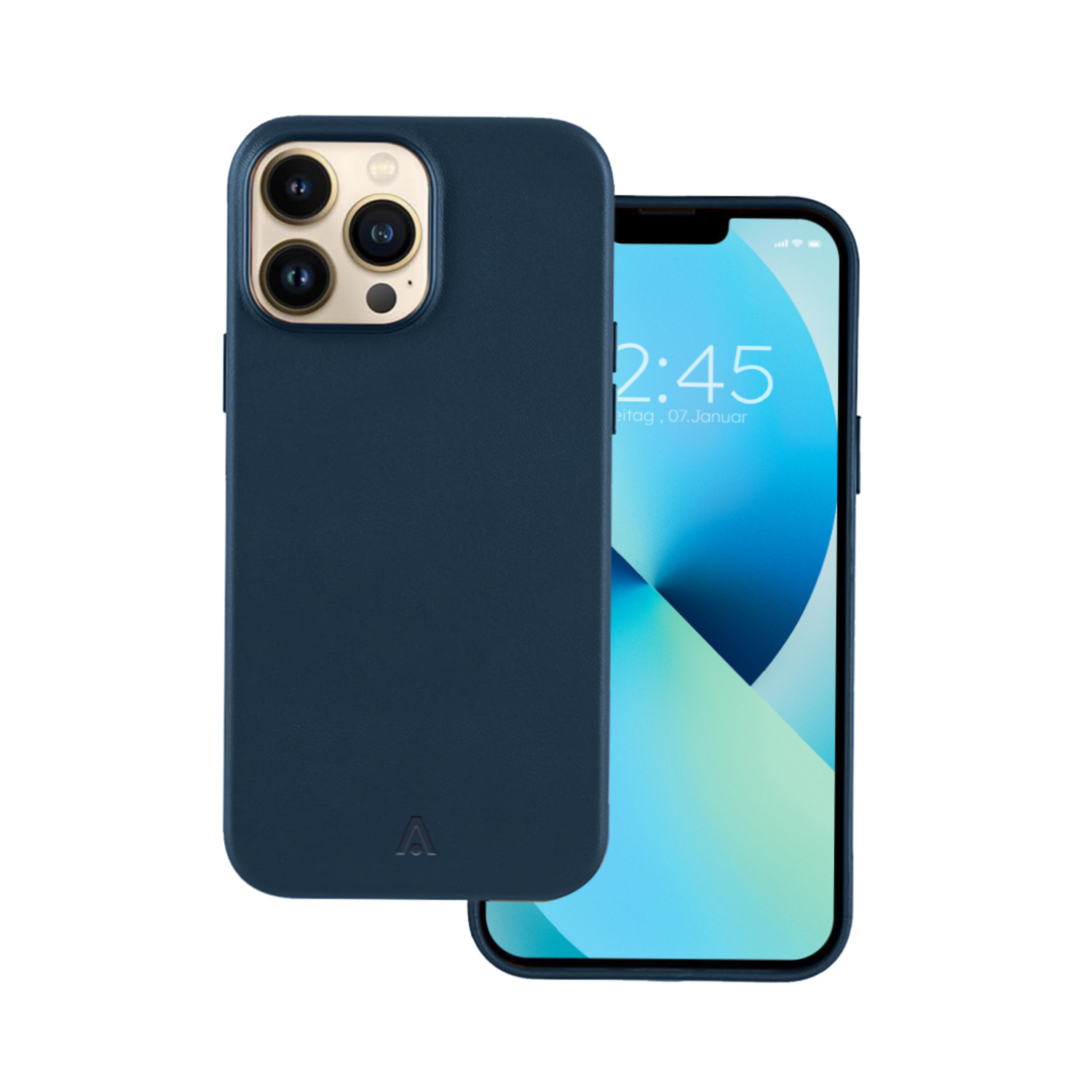 alkaya. | LUCID Pu Leather Case kompatibel mit Magsafe dunkel blau, iPhone 15 Pro Max