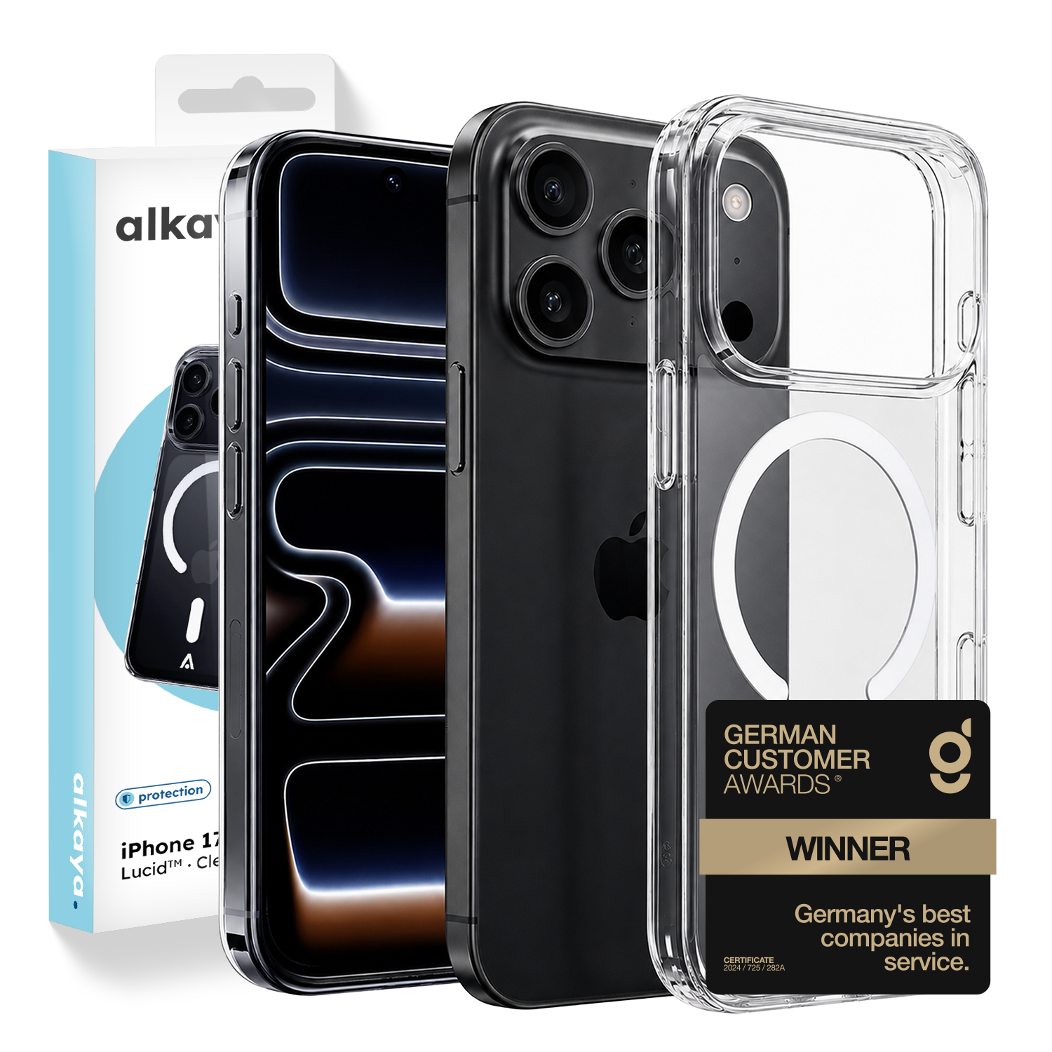alkaya. | LUCID Clear Case kompatibel mit Magsafe transparent, iPhone18 Pro/17 Pro