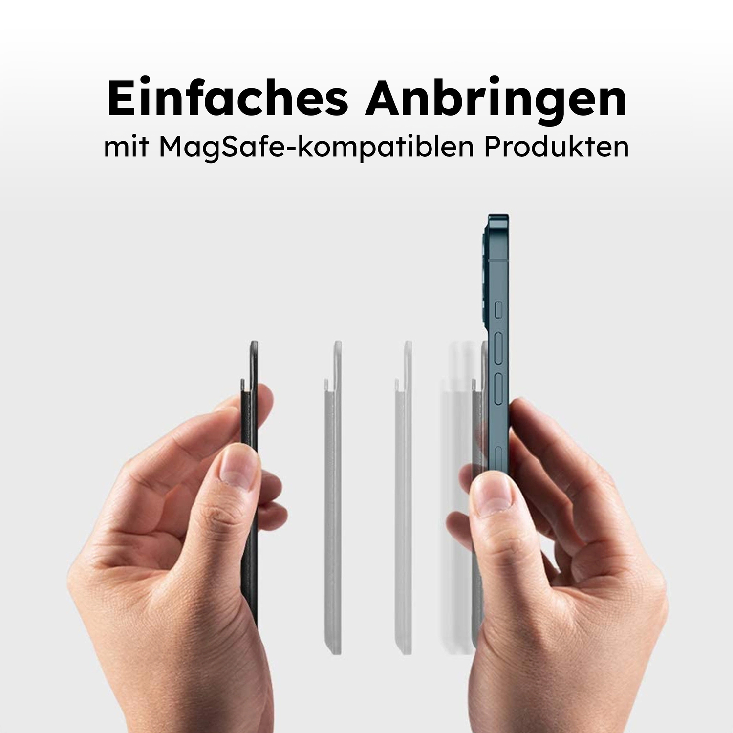 alkaya. | Cardy | Card Holder für bis zu 3 Karten unterstützt MagSafe-Technologie, Blau