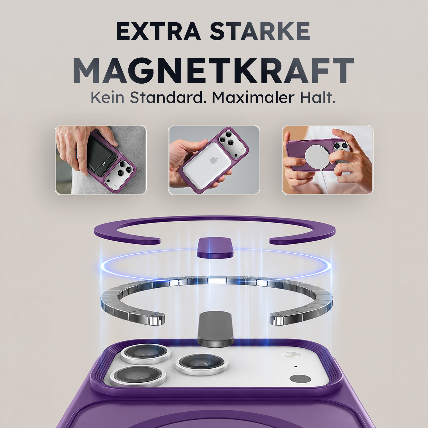 alkaya. | LUCID FROSTED Case kompatibel mit Magsafe lila, iPhone 17 Pro Max/18 Pro Max