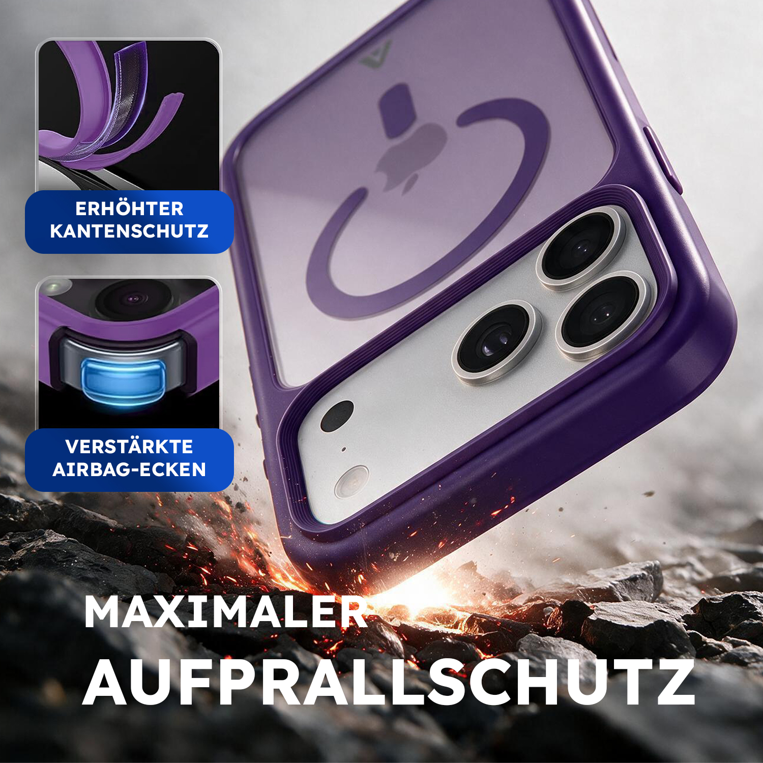 alkaya. | LUCID FROSTED Case kompatibel mit Magsafe lila, iPhone 17 Pro/ 18 Pro