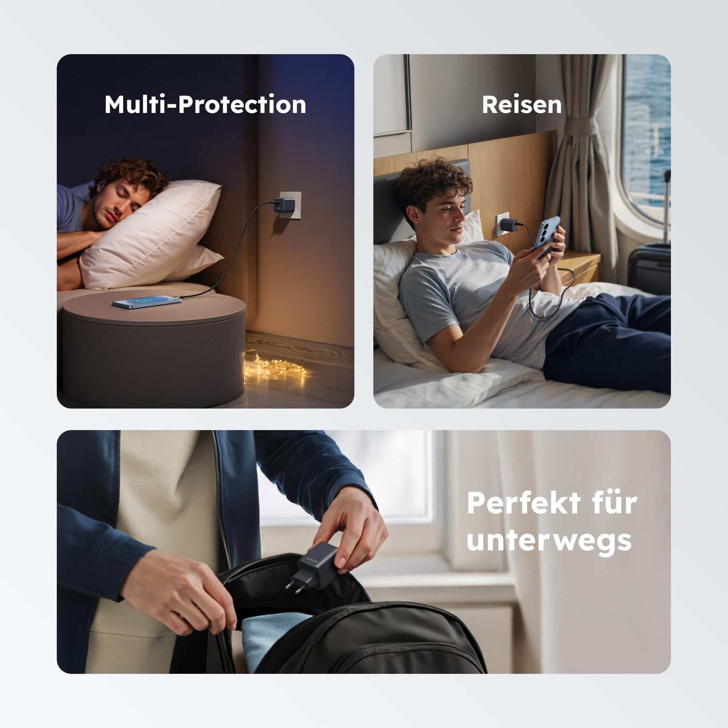 alkaya. | NEXUS | Ladegerät mit GaN Technologie | 45W Schwarz, USB C+A