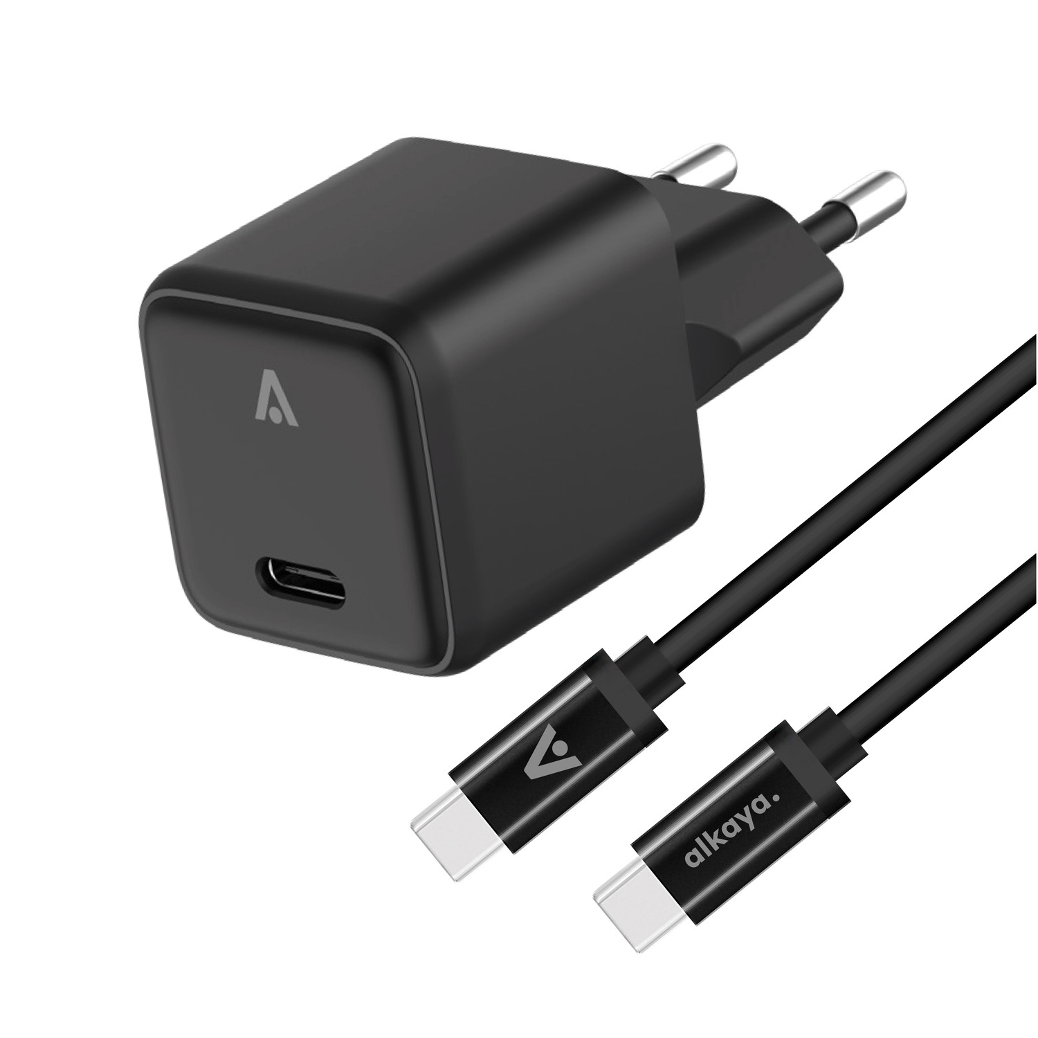 alkaya. | NEXUS Speed Flex | Charger Set | 20 Watt USB C/C Universal Kompatibilität, schwarz