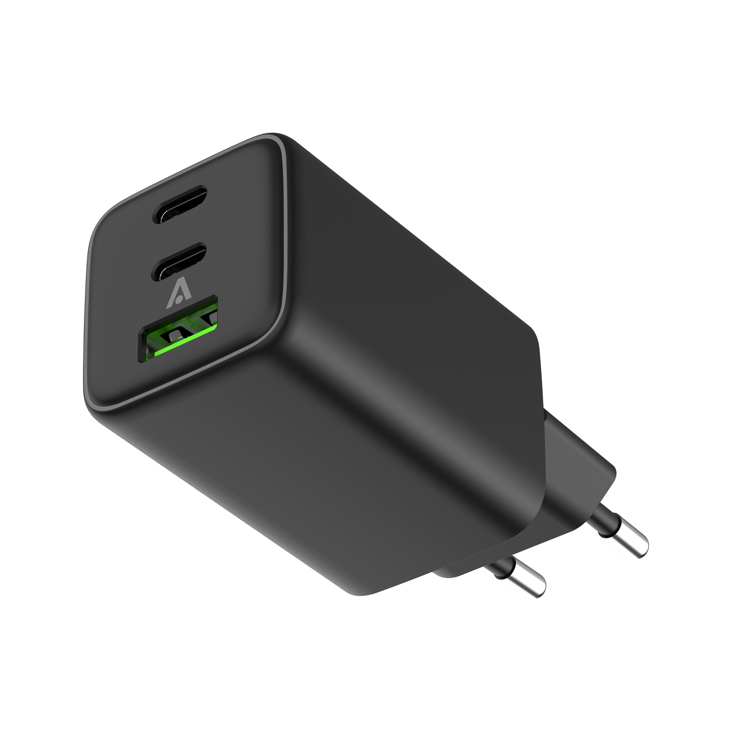 alkaya. | NEXUS | Ladegerät mit GaN Technologie | 65W Schwarz, USB C+C+A