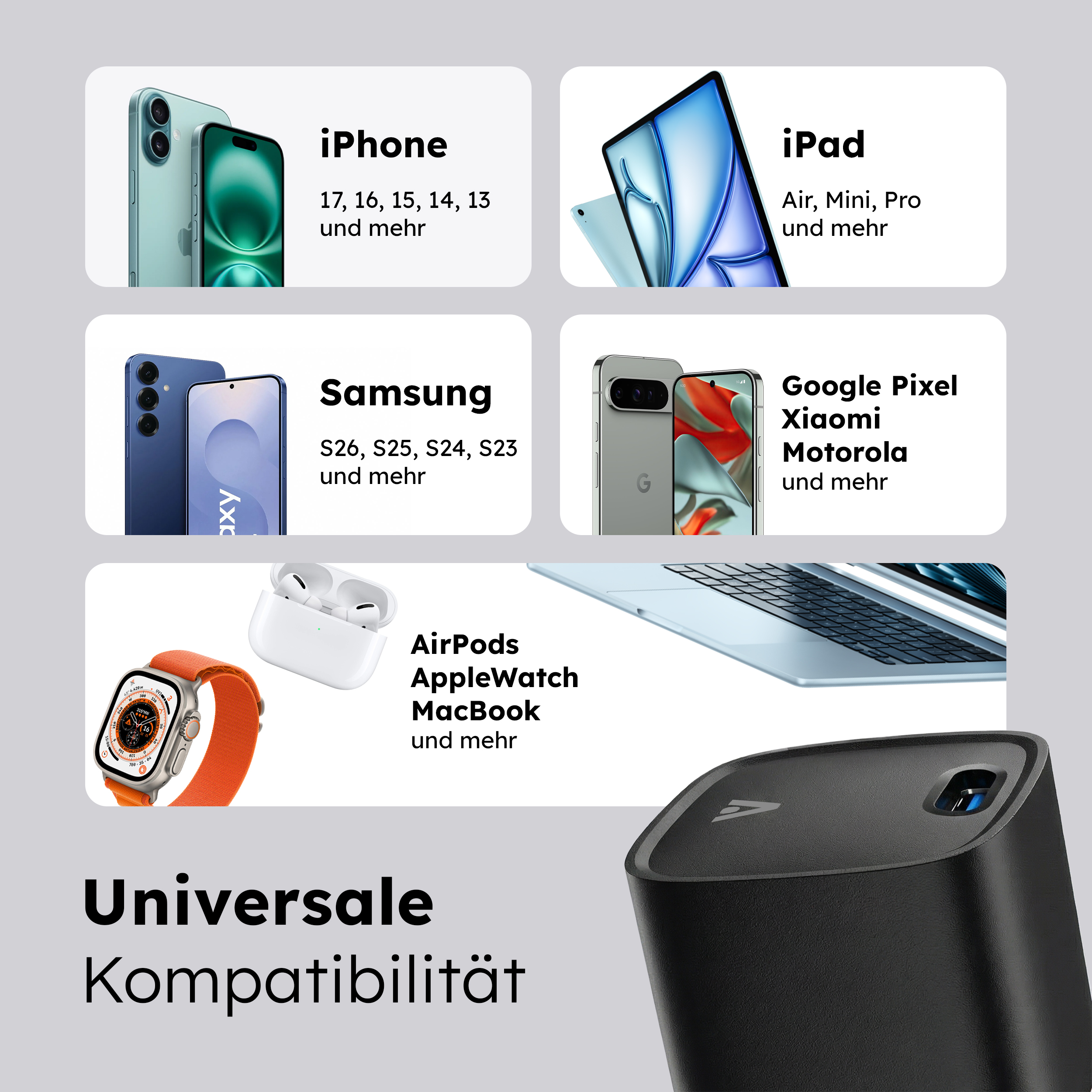 alkaya. | NEXUS | Ladegerät mit GaN Technologie | 20W Schwarz, USB C