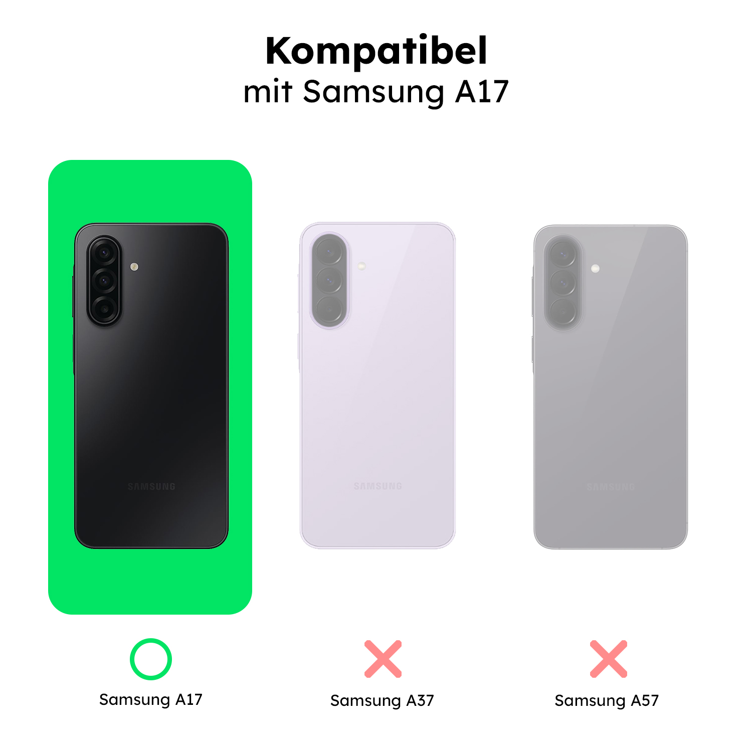 alkaya. | LUCID Clear Case kompatibel mit Magsafe, Samsung A17 transparent