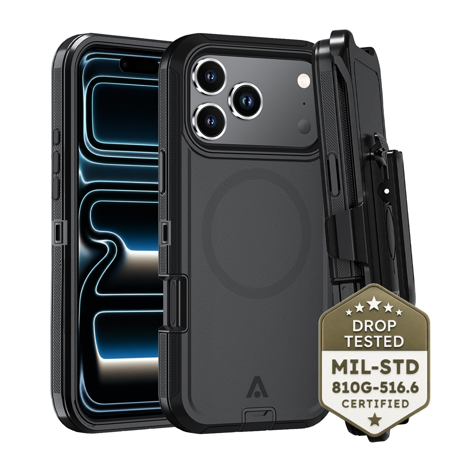 alkaya. | LUCID G-HAN MILITARY Case kompatibel mit Magsafe 18 Pro Max/17 Pro Max, schwarz