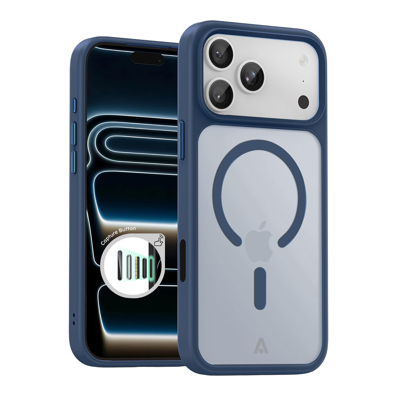alkaya. | LUCID FROSTED Case kompatibel mit Magsafe blau, iPhone 17 Pro/18 Pro