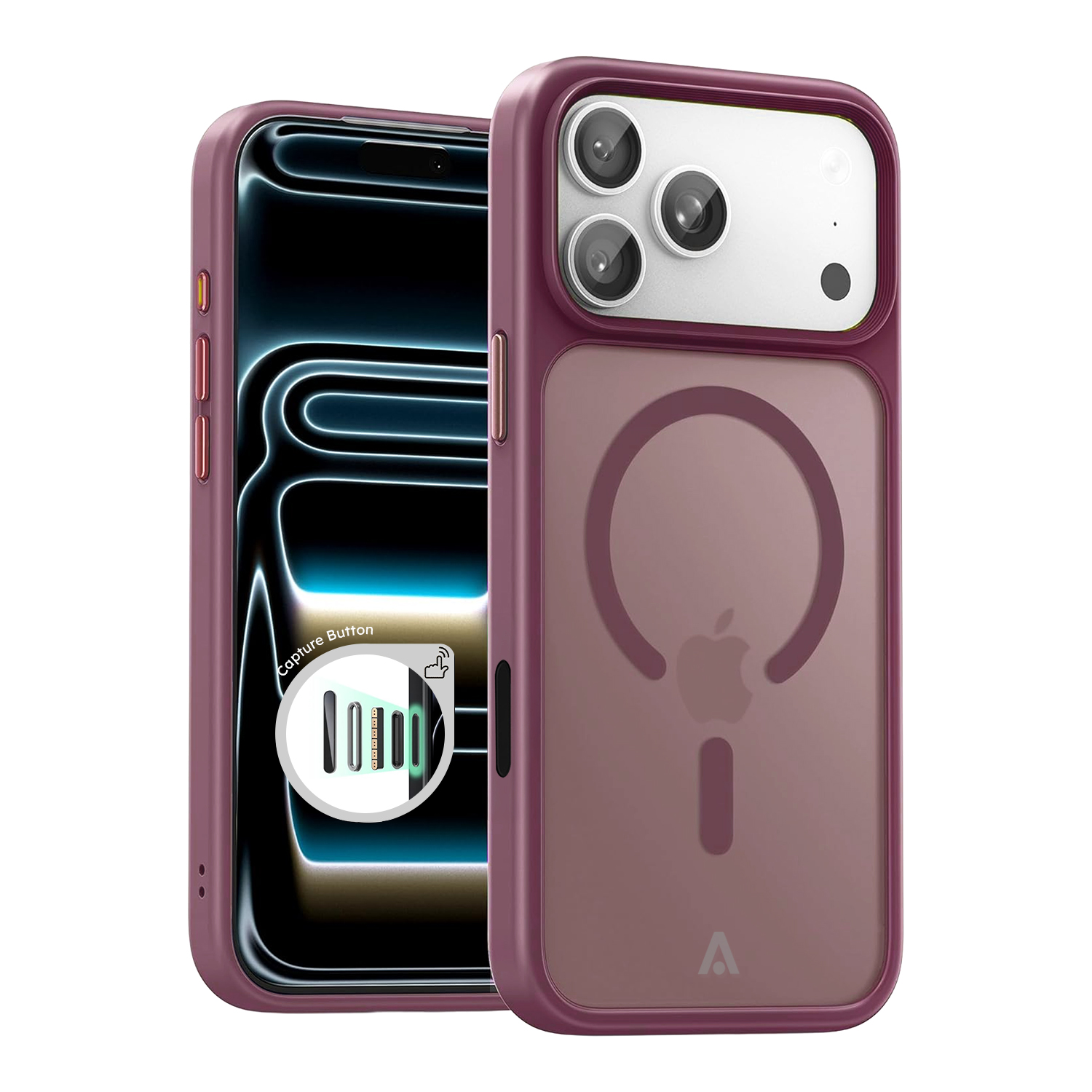 alkaya. | LUCID FROSTED Case kompatibel mit Magsafe dark cherry, iPhone 17 Pro/18 Pro