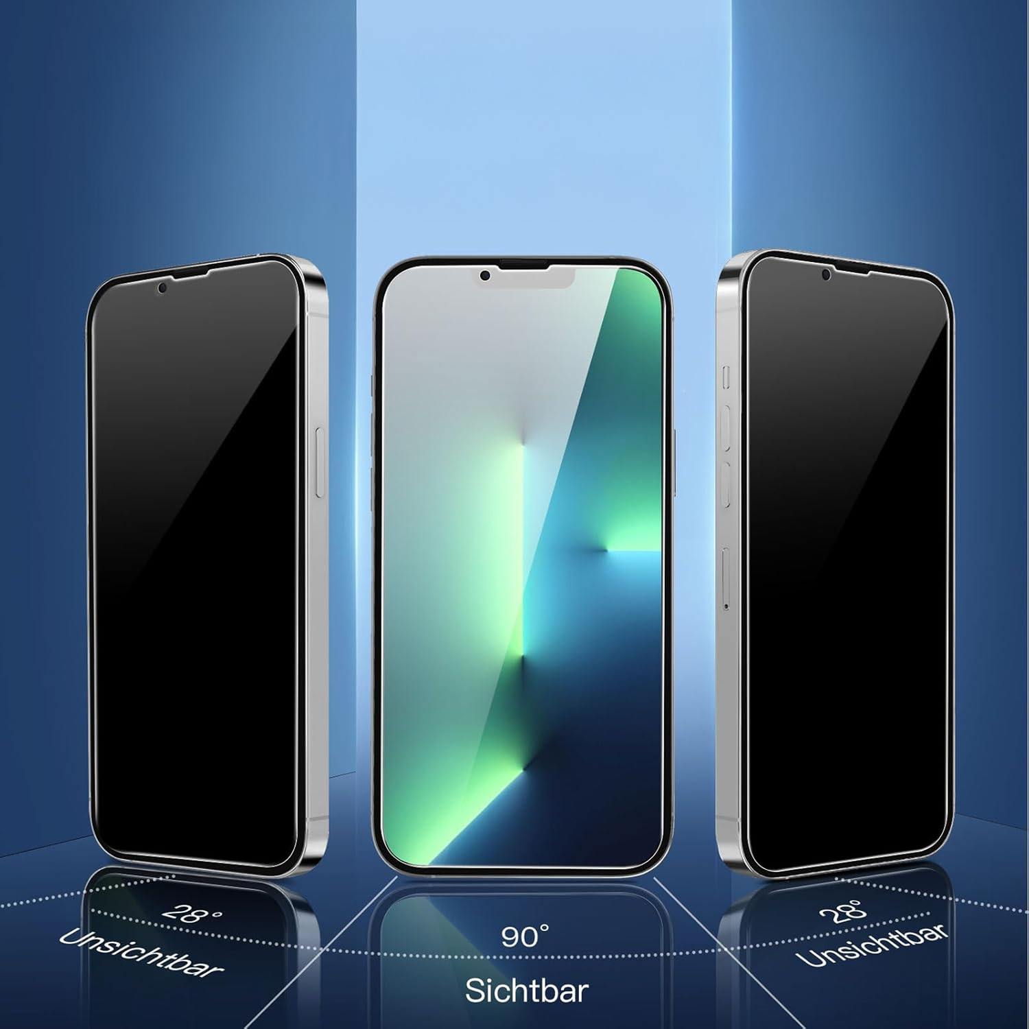 alkaya. | A Shield | Display-Sichtschutzglas | 3D Full Cover | Privacy, iPhone 13 Pro Max