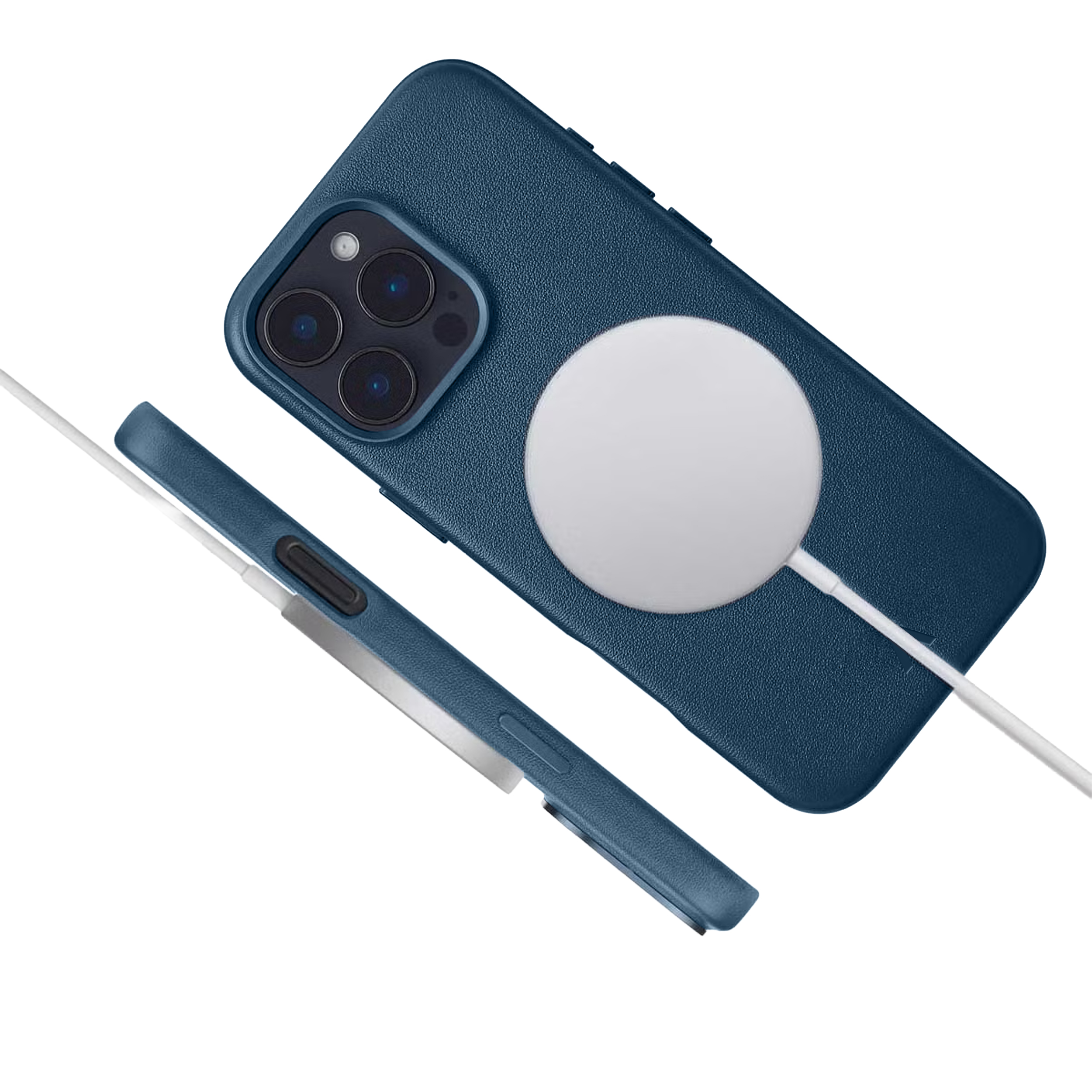 alkaya. | LUCID Pu Leather Case kompatibel mit Magsafe dunkelblau, iPhone 16 Pro Max