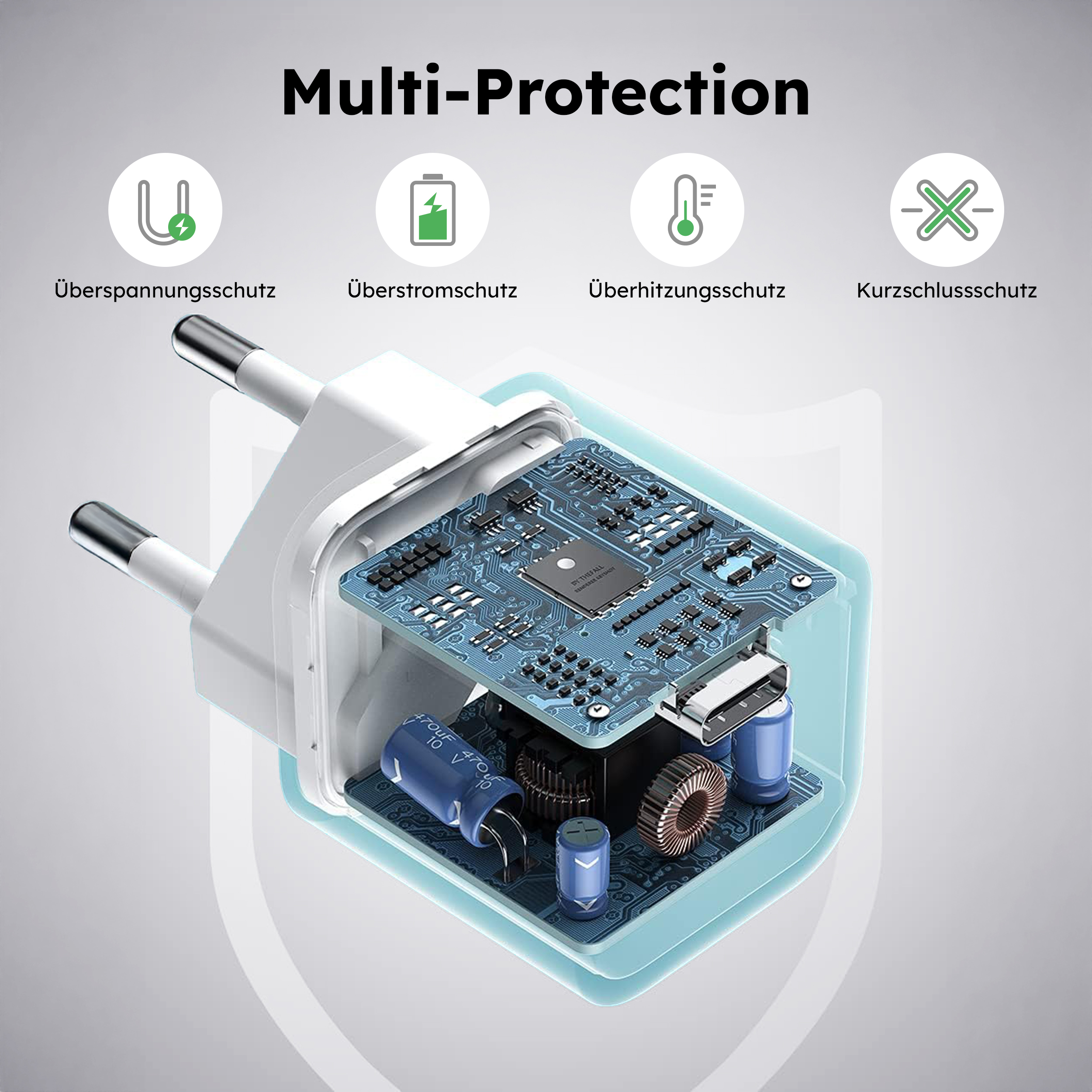 alkaya. | NEXUS Speed Flex | Charger Set | 20 Watt USB C/C Universal Kompatibilität, weiß