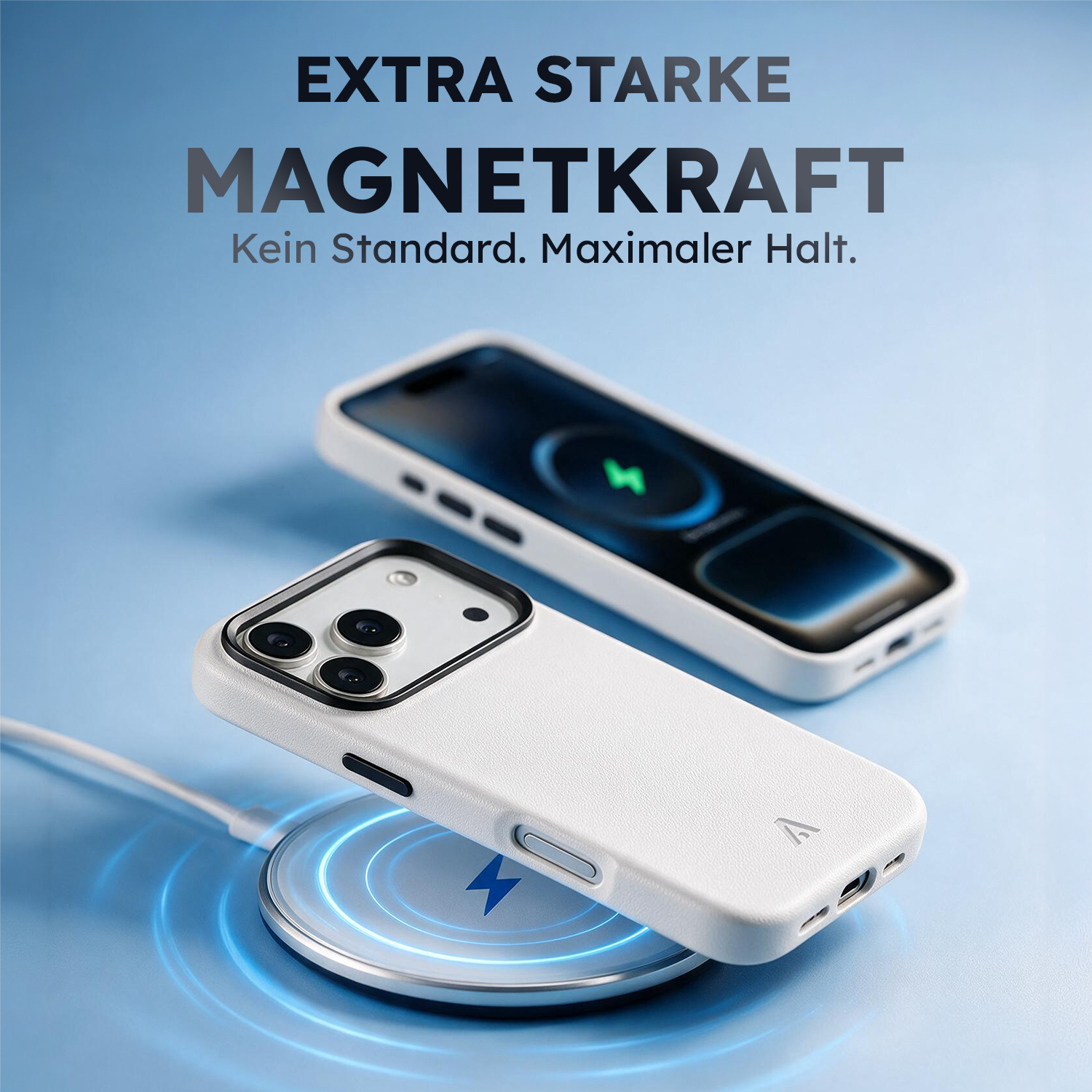 alkaya. | LUCID PU-Leder Case kompatibel mit Magsafe weiß, iPhone 17 Pro Max/18 Pro Max