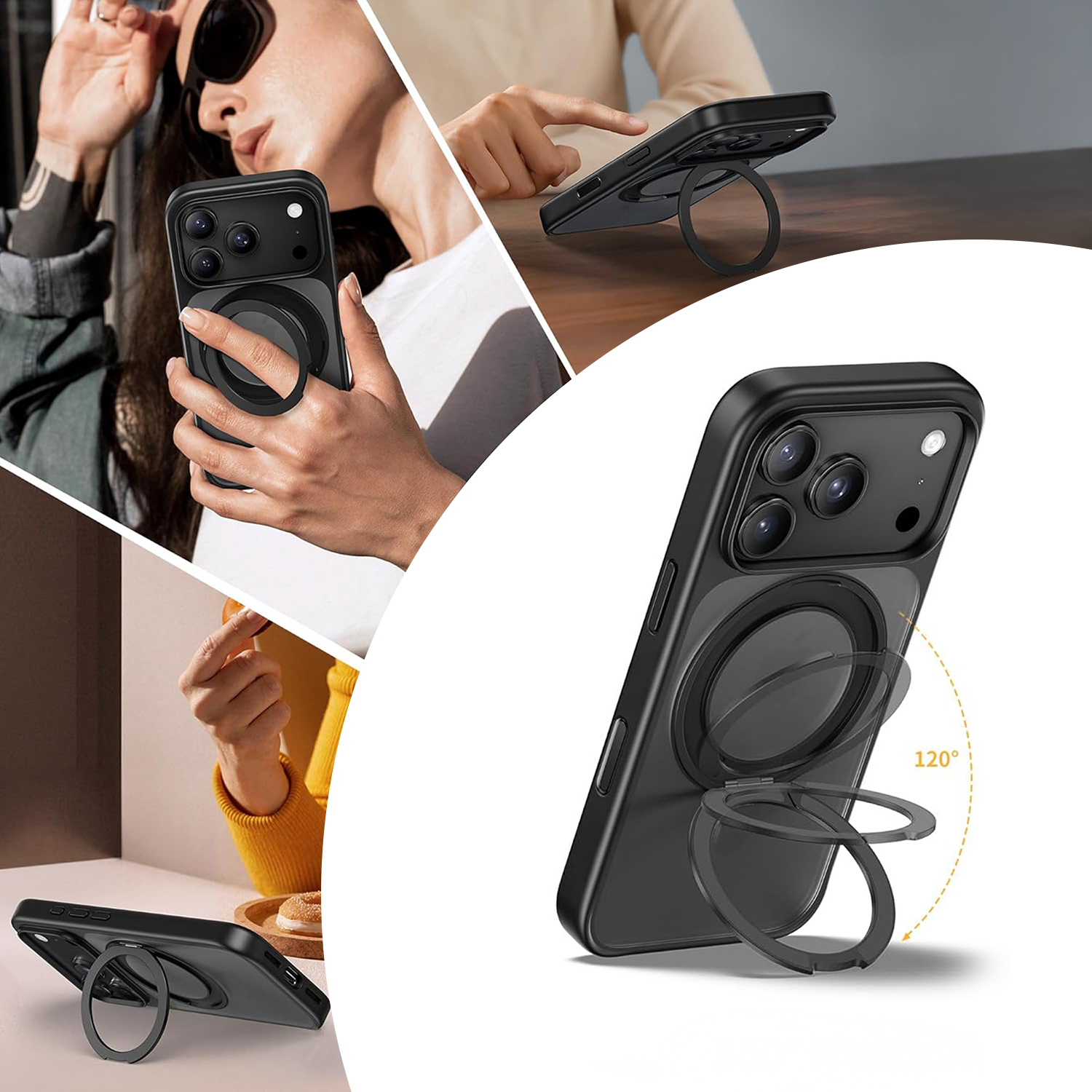 alkaya. | LUCID 360 FlexStand Case kompatibel mit Magsafe schwarz, iPhone 18 Pro Max/17 Pro Max