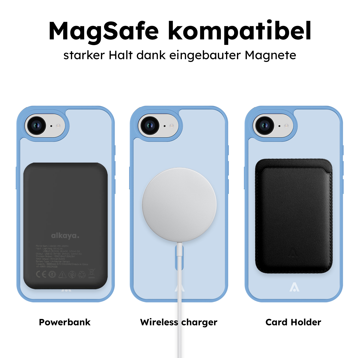 alkaya. | LUCID Protect Case kompatibel mit Magsafe  hellblau, iPhone 16e