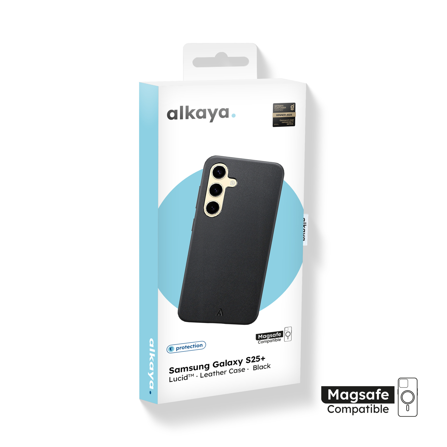 alkaya. | LUCID Pu Leather Case kompatibel mit Magsafe schwarz, Samsung S25+