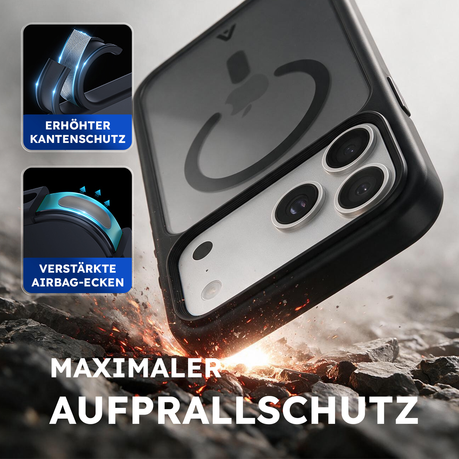 alkaya. | LUCID FROSTED Case kompatibel mit Magsafe schwarz, iPhone 18 Pro Max/17 Pro Max