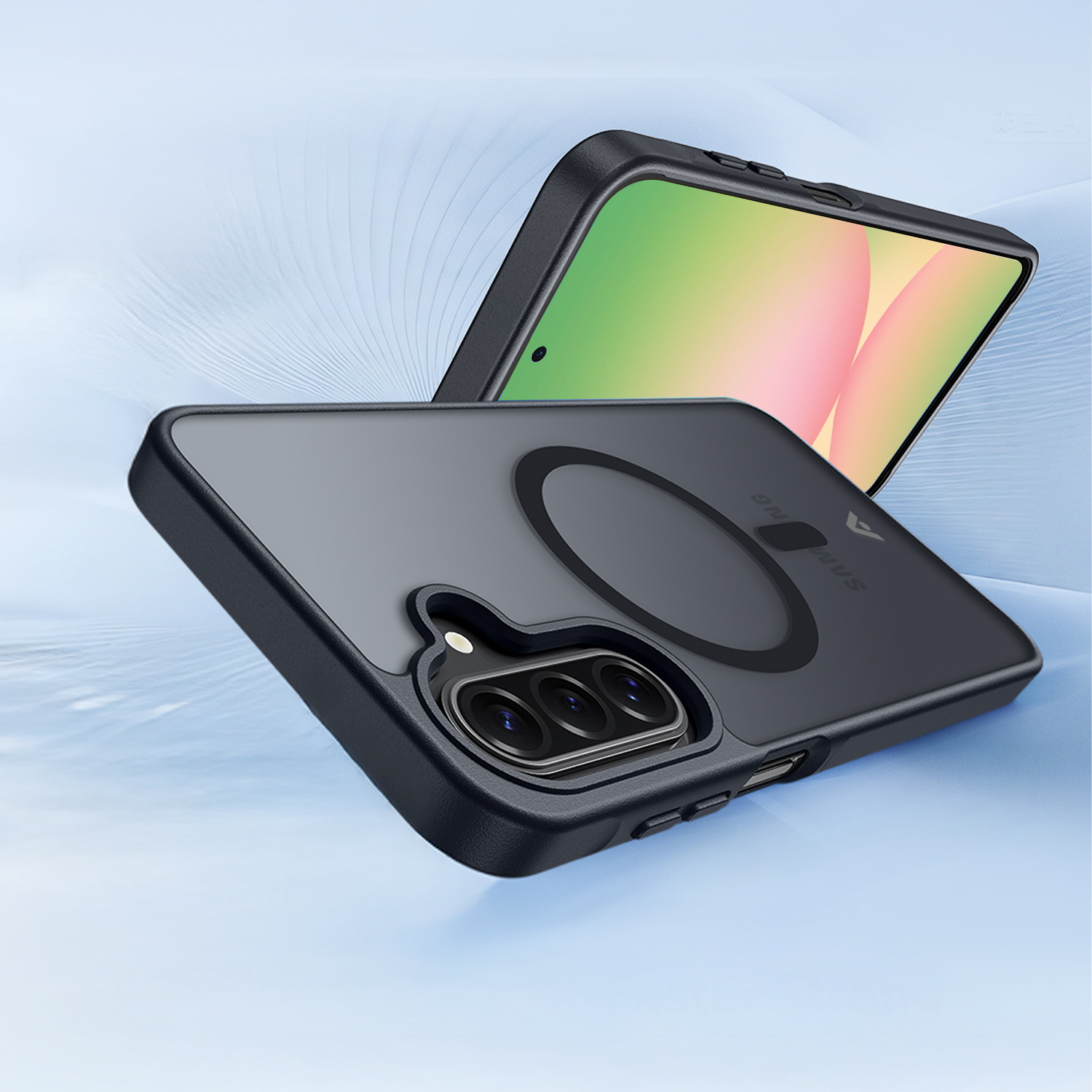 alkaya.| FROSTED Case Kompatibel mit MagSafe, Samsung A57 schwarz